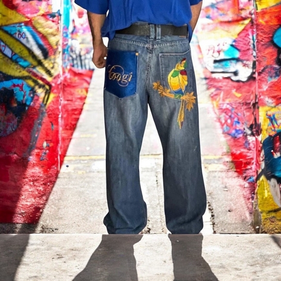 COOGI ARTSY EMBROIDERED MENS DARK WASH JEANS EUC!! - Picture 15 of 15